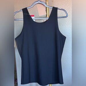 32 Degrees Cool Ribbed Tank Top with Built-In Shelf Bra Black Size Medium NWT